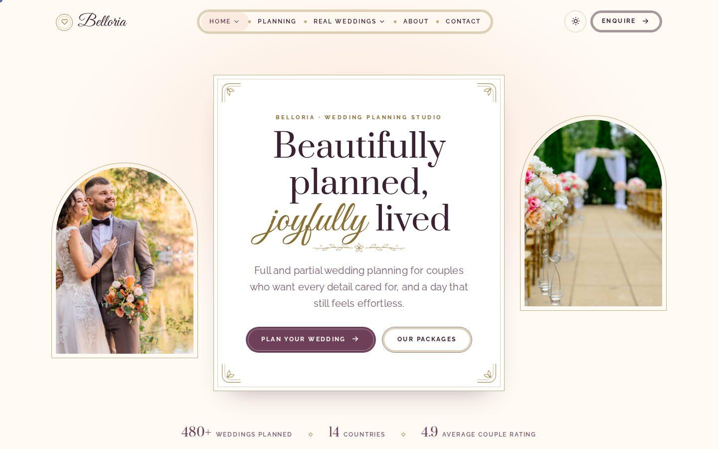 Belloria home page preview